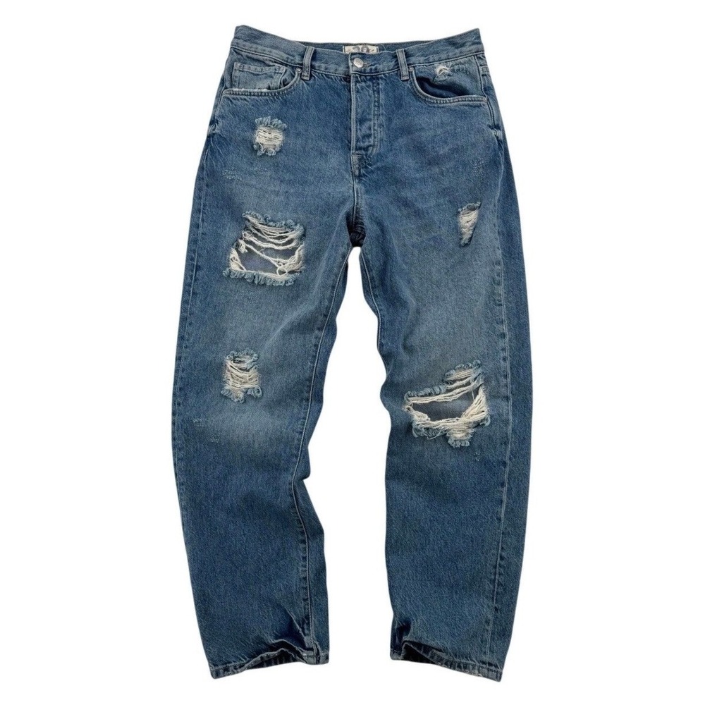 Free People We The Free Boyfriend Jeans Womens 29 Excellent Distressed Straight